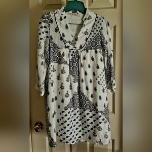 ZARA PAISLEY DESIGN LINED DRESS WITH SIDE POCKETS